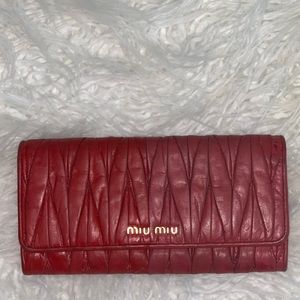 Miu Miu ombré red leather wallet